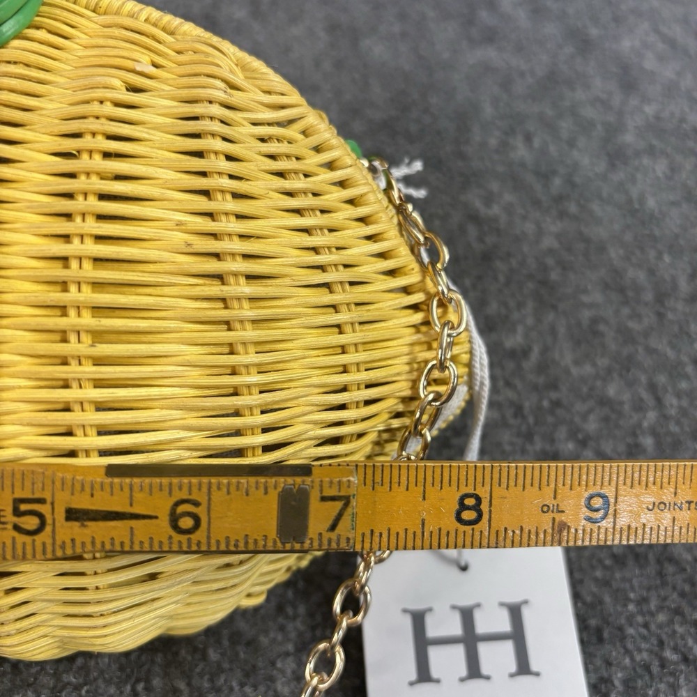 🍋NWT Haute Hippie Yellow Lemon Wicker Viral Tok Citrus Bag Small - Picture 7 of 8